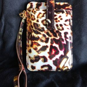 Lodis Leopard Patent ID/Credit Card Wristlet